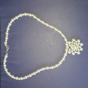 Handmade faux Pearl Necklace 18"